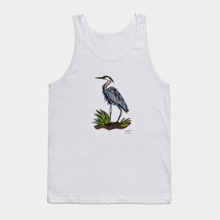 Blue Heron Doodle Tank Top